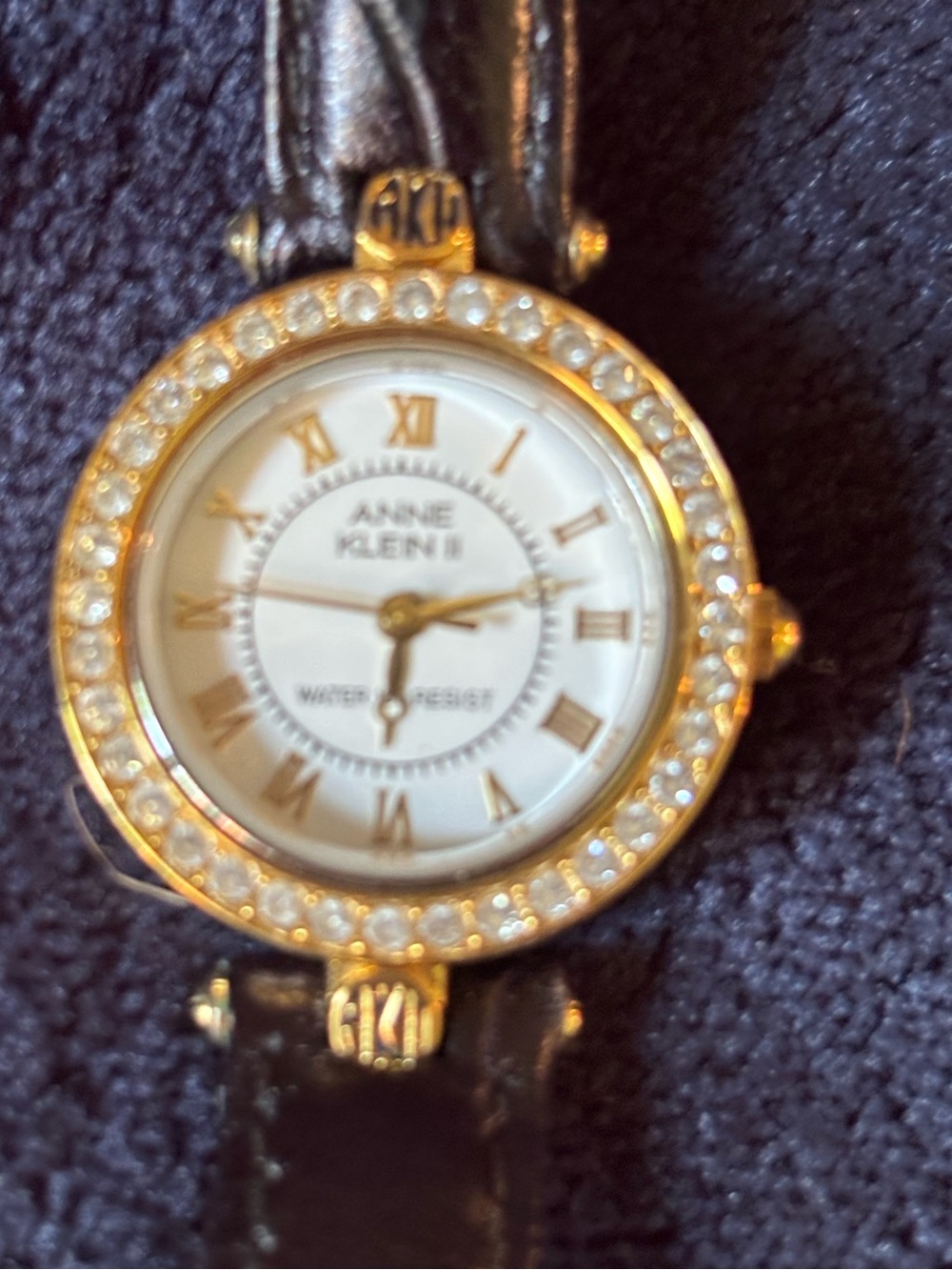 Anne Klein Crystal Bezel Watch with Interchangeable Straps and Bezels